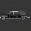 Vintage Classic Car With Black Body White Roof Chrome Accents Retro Design