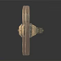 Pair of Vintage Wooden Wheels With Intricate Carved Spokes And Rustic Wood Texture