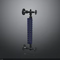 Industrial Vertical Control Valve with Blue Body Top Metal Handwheel and Bottom Connections