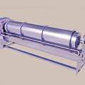 Industrial Cylindrical Drum Machine With Metal Structure And Frame For Processing