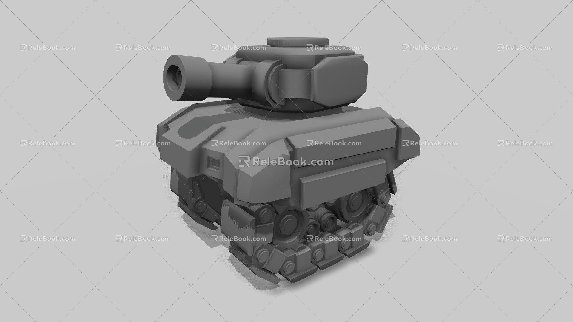 Animation cartoon tank 3d model