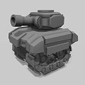 Animation cartoon tank 3d model