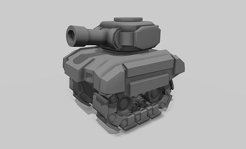 Animation cartoon tank 3d model