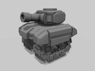 Animation cartoon tank 3d model