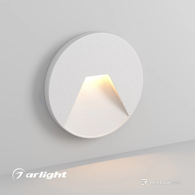 Modern White Circular Outdoor Wall Light With Triangular Opening Illuminating Exterior 3d model 