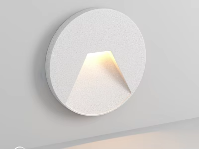 Modern White Circular Outdoor Wall Light With Triangular Opening Illuminating Exterior 3d model