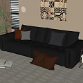 Modern double sofa 3d model