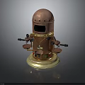 Electronic Appliance Copper Robot Shaped Design With Rotating Arms Control Panel And Stable Base