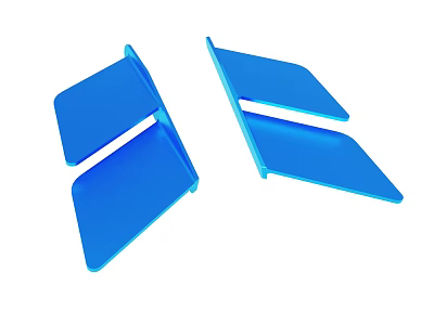 Two Blue Foldable Bookmark Holders With Simple Design For Books 3d model