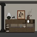 Middle Style Side Cabinet 3d model