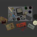 Toolbox tin box iron box fan computer plastic box container realistic 3d model