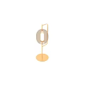 Modern Table Lamp With Golden Metal Stand And Transparent Oval Glass Shade