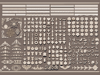 European-style Carved Component Corner Gypsum Carved Pattern 3d model