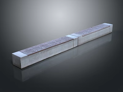 Natural Landscape Drainage Facility With Concrete Grate And Elongated Structure Design 3d model