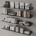 Stylish Bookshelf Display With Diverse Books Magazines Varied Sizes And Open Pages