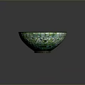 Artistic Green Blue Mosaic Glass Bowl Shaped Lighting Combination Design