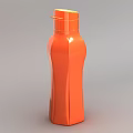 Orange Sleek Curved Plastic Bottle With Pump Dispenser For Daily Use 3d model