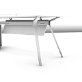 Modern Office Desk With Wooden Top Black Metal Legs And Storage Cabinet