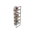 Modern Black Metal Frame Glass Shelf With Vases Books Plants And Decorations
