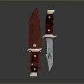 Handcrafted Fixed Blade Knife With Red Leather Sheath And Red Wooden Handle Engraved Blade