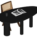 Middle style desk and chair combination 3d model