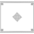 Decorative Plaster Lines With Ornate Central Pattern And Corner Ornaments On Ceiling 3d model