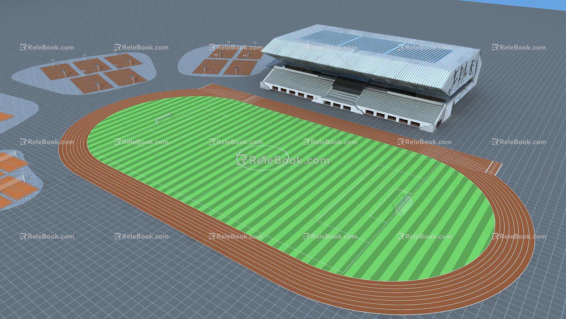 Modern football stadium stands 3d model