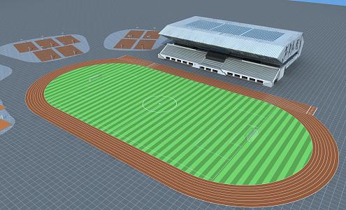 Modern football stadium stands 3d model