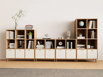 Nordic Bookcase Bookshelf 3d model