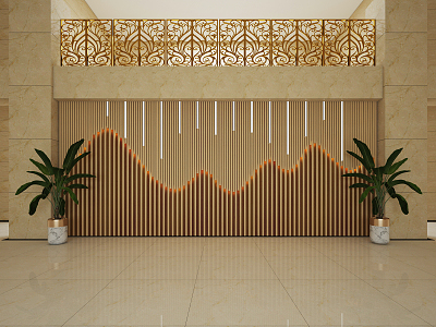 Modern background wall lobby background wall model