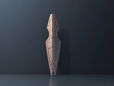 Modern Polished Metal Sculpture With Geometric Abstract Design And Shiny Surface 3d model