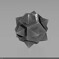 Geometric Spiked Metallic Weapon With Polyhedral Structure Sharp Spikes And Silver Gray Reflective Finish