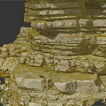 Garden Landscape Featuring Stacked Rockery With Natural Textures And Layered Structure