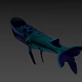 Game Movie Fantasy Character Blue Body Purple Belly With Black Spots And Big Eyes