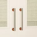 Stainless Steel Cabinet Handles With Wooden Ends On White Doors Glass Panel Design