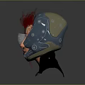 Game And Movie Character With Pink Hair Mechanical Headgear And Red Eyes