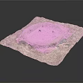 Natural Wood And Stone Decorative Piece With Square Base And Circular Accent