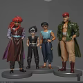 Anime Character Dolls With Diverse Outfits And Stylish Standing Poses