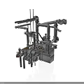 Industrial Equipment With Metal Pipes Valves And Mechanical Components