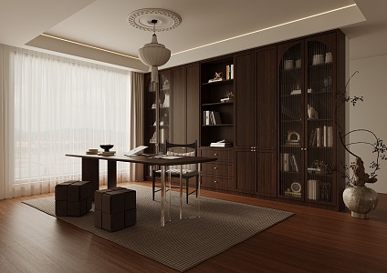 Quiet Study Desk Combination 3d model