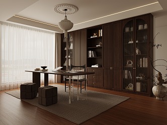 Quiet Study Desk Combination 3d model