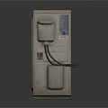 Outdoor Air Conditioner Fan Unit Featuring Metal Grille And Beige Housing Design
