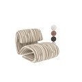 Modern Brown And White Striped Single Seater Sofa With Unique Curved Design