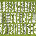Various Stepping Stones Design Patterns For Garden Path On Green Grass