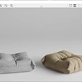 Modern Comfortable Bean Bag Chair in Gray and Brown for Living Room Decor