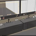 Modern Gray Bathroom Vanity Cabinets With Double Sink LED Mirror And Storage Drawers