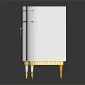 Sleek Modern Entryway Console Cabinet With White Lacquer Finish Gold Handles And Legs