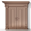 New Chinese style double door classical door combination 3d model