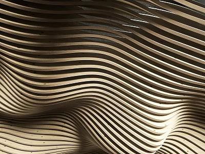 Stylish Modern Ceiling Design With Wavy Striped Patterns And Curved Lines 3d model
