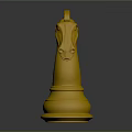 Shiny Golden Chess Knight Piece for Classic Board Game Entertainment